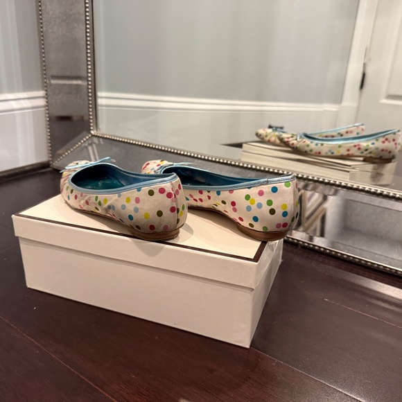Coach Brooke Satin multi colored dot ballet flats - Picture 2 of 6